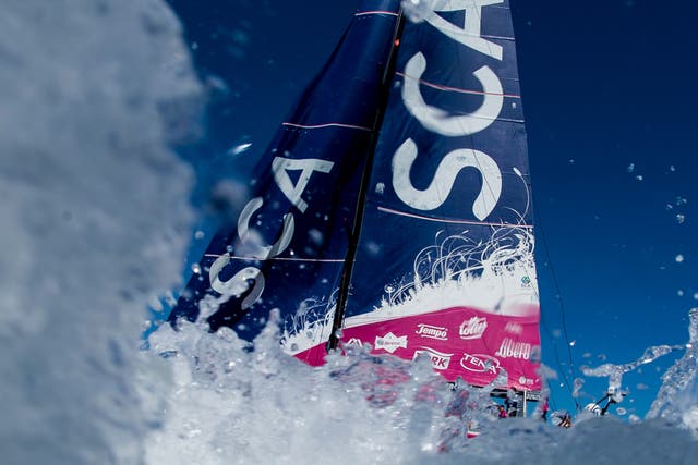 The all-woman team of SCA from Sweden led the Volvo inshore race to victory in Auckland.