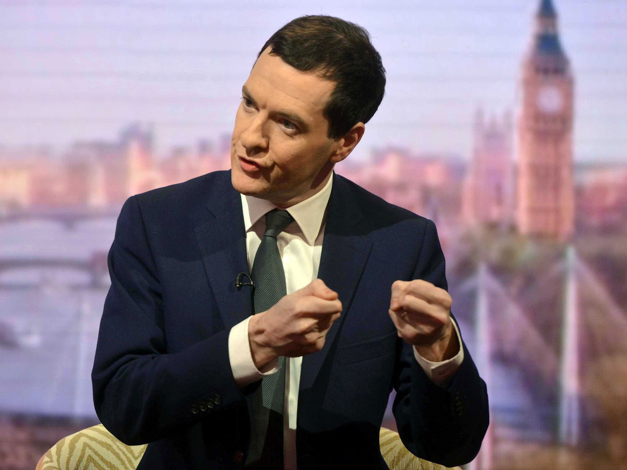 Chancellor of the Exchequer George Osborne appears on The Andrew Marr Show on March 15, 2015