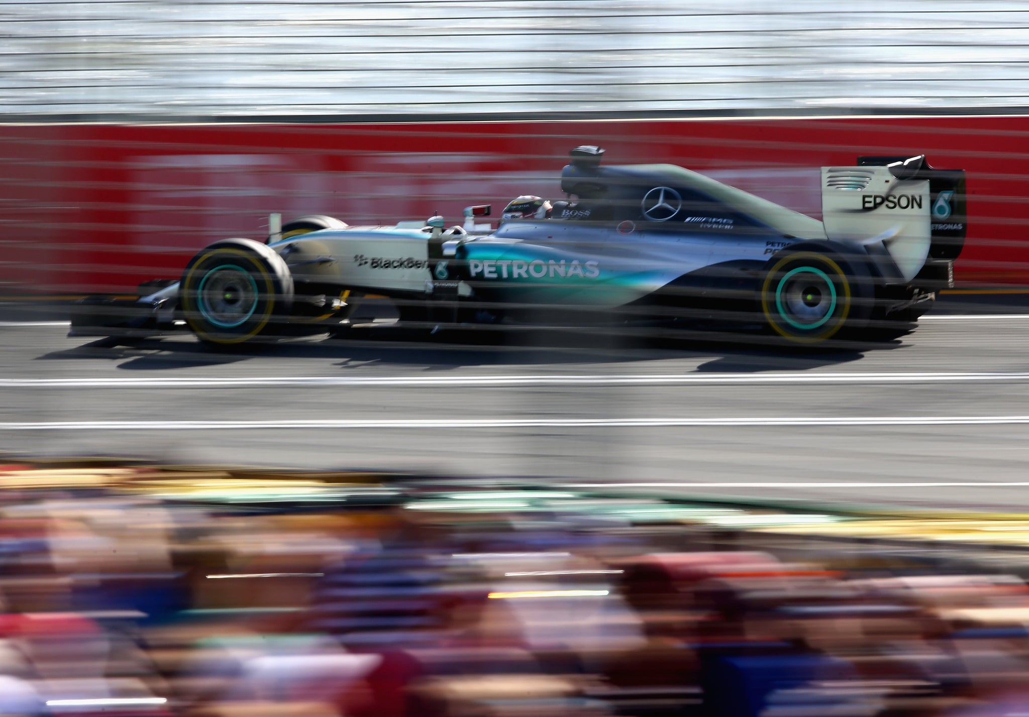 Lewis Hamilton was too fast even for the cameras as the Brit won with ease, with only 11 cars finished the season-opening race.