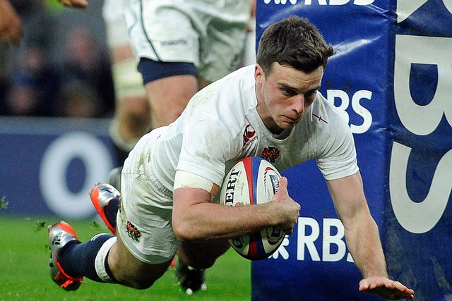 George Ford scores his try in the 25-13 win over Scotland but England wasted many of the opportunities he created