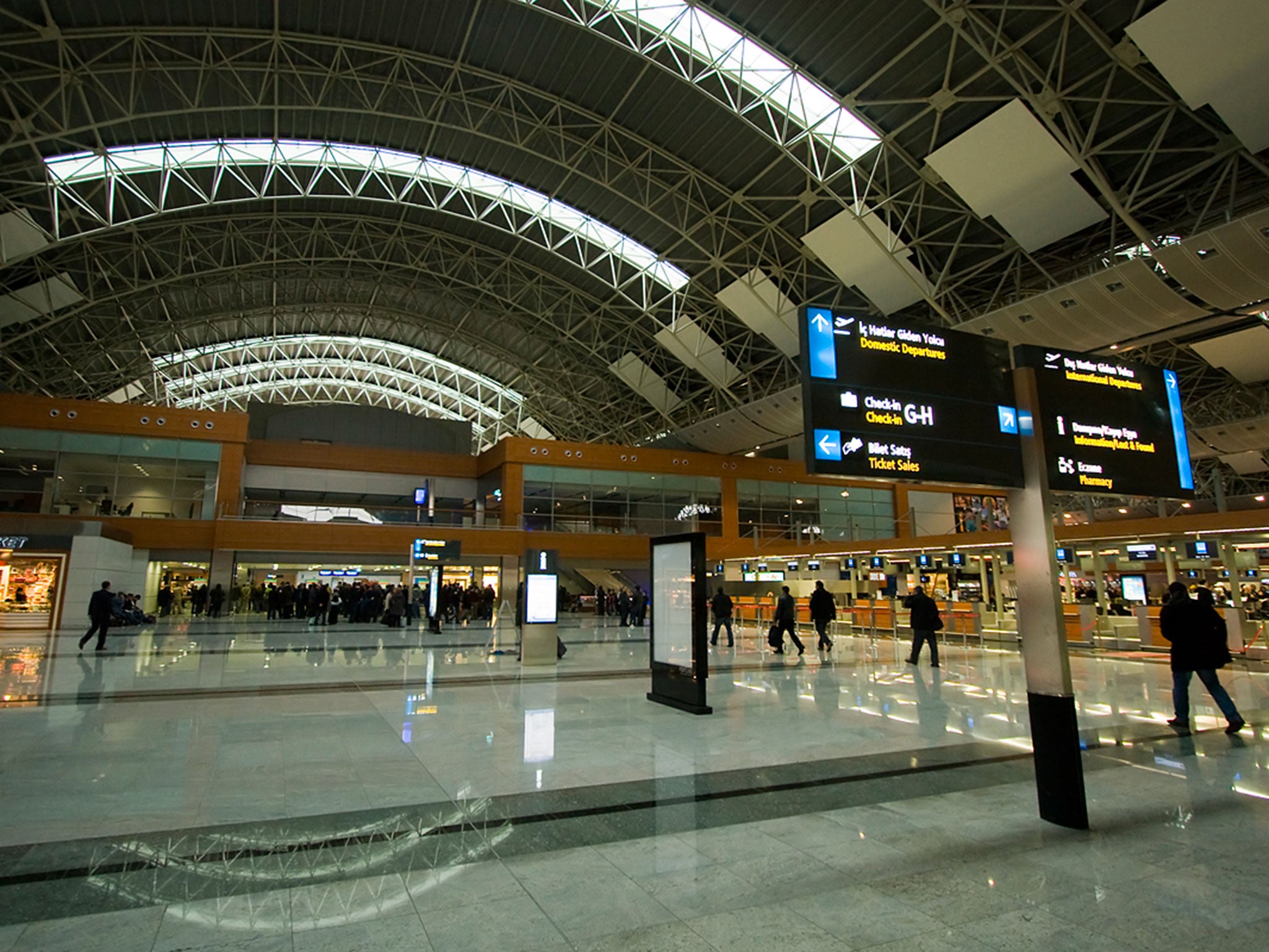 Sabiha Gokcen Airport, where three teenagers were apprehended