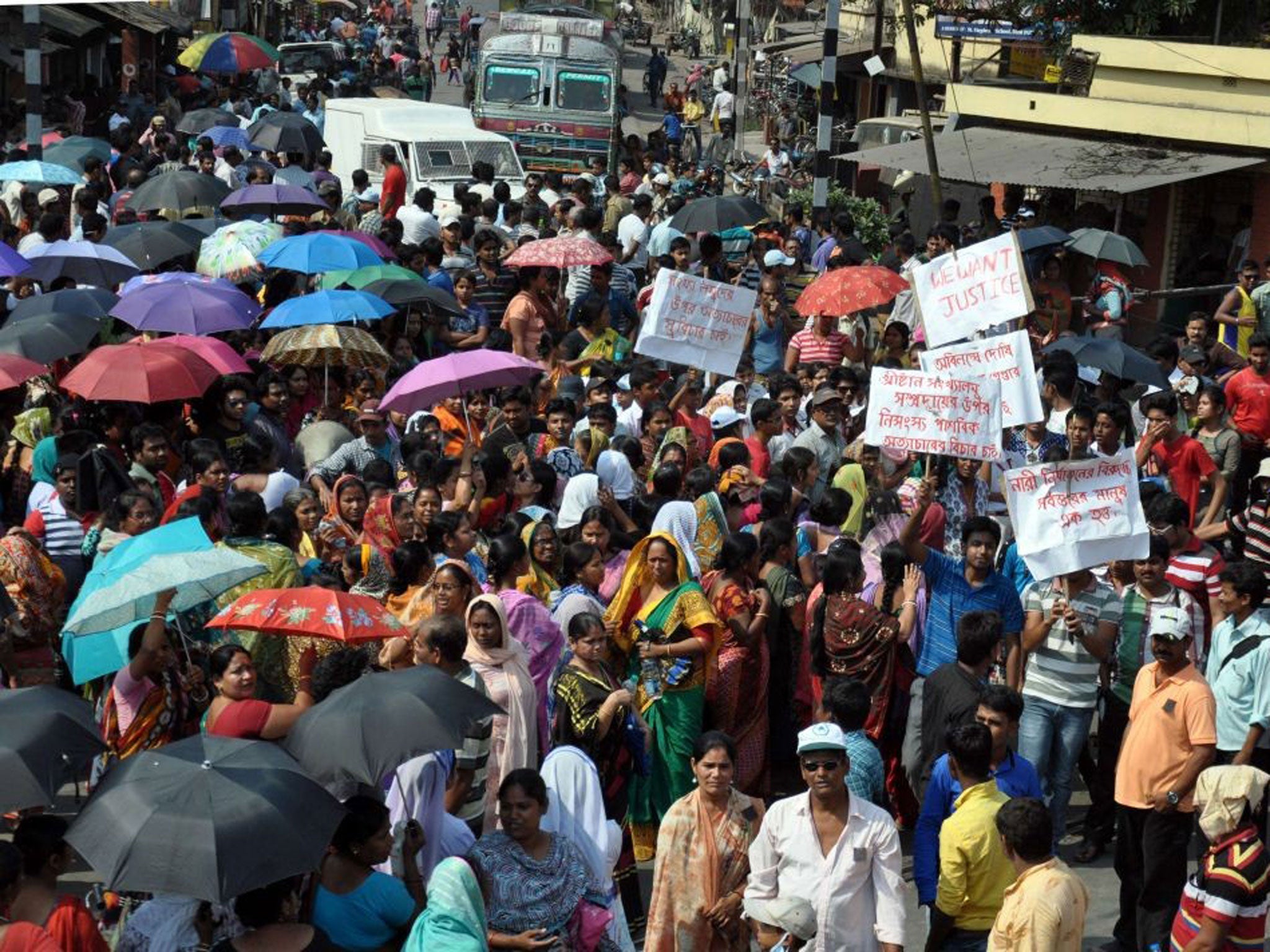 A protest in Ranaghat after a 71-year-old nun was gang-raped at a convent.