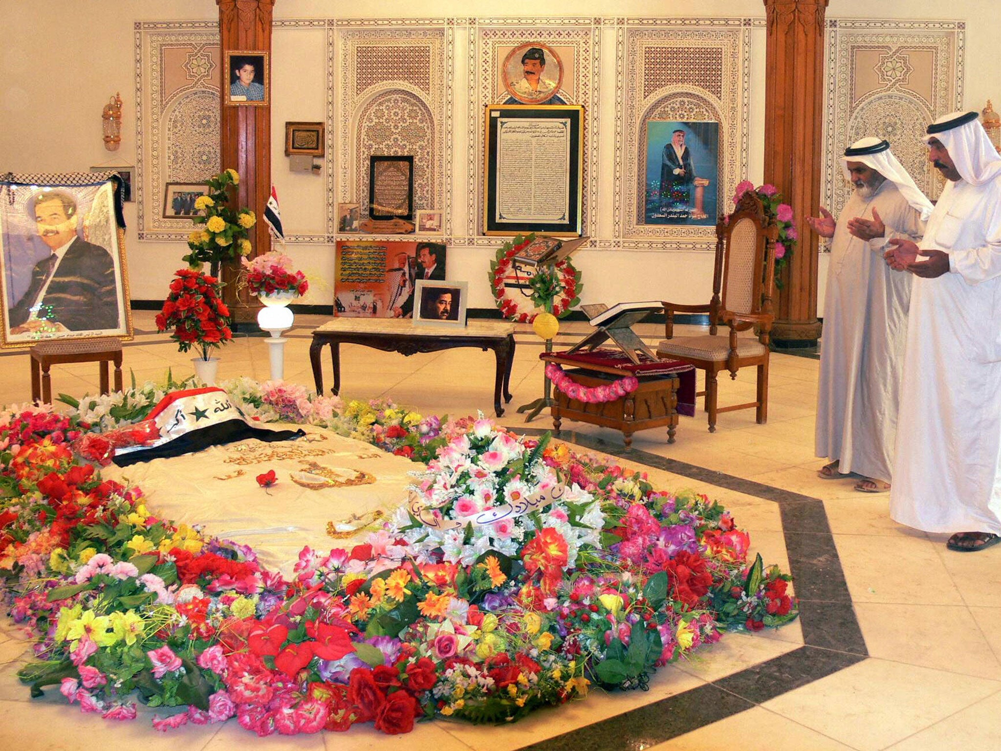 The interior of Saddam Hussein's tomb, pictured in 2008