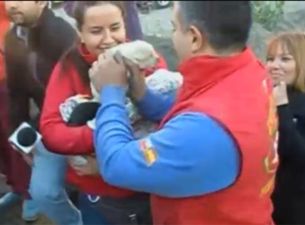 The nine puppies were rescued in a fire just outside the coastal town of Valparaiso