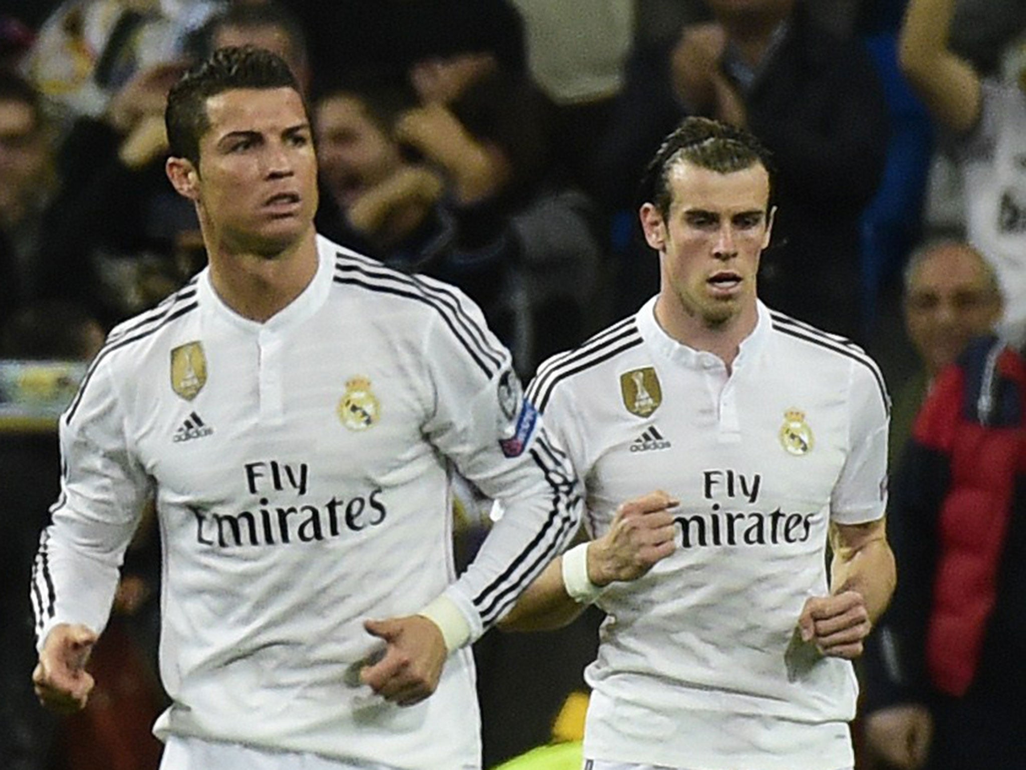 Cristiano Ronaldo (left) and Gareth Bale during Real's 2-0 win over Levate on Sunday