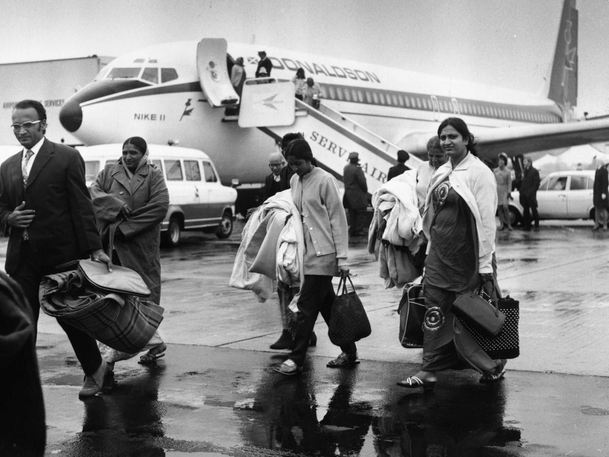 The first Ugandan Asians arrive in 1972 (Hulton Archive/Getty)