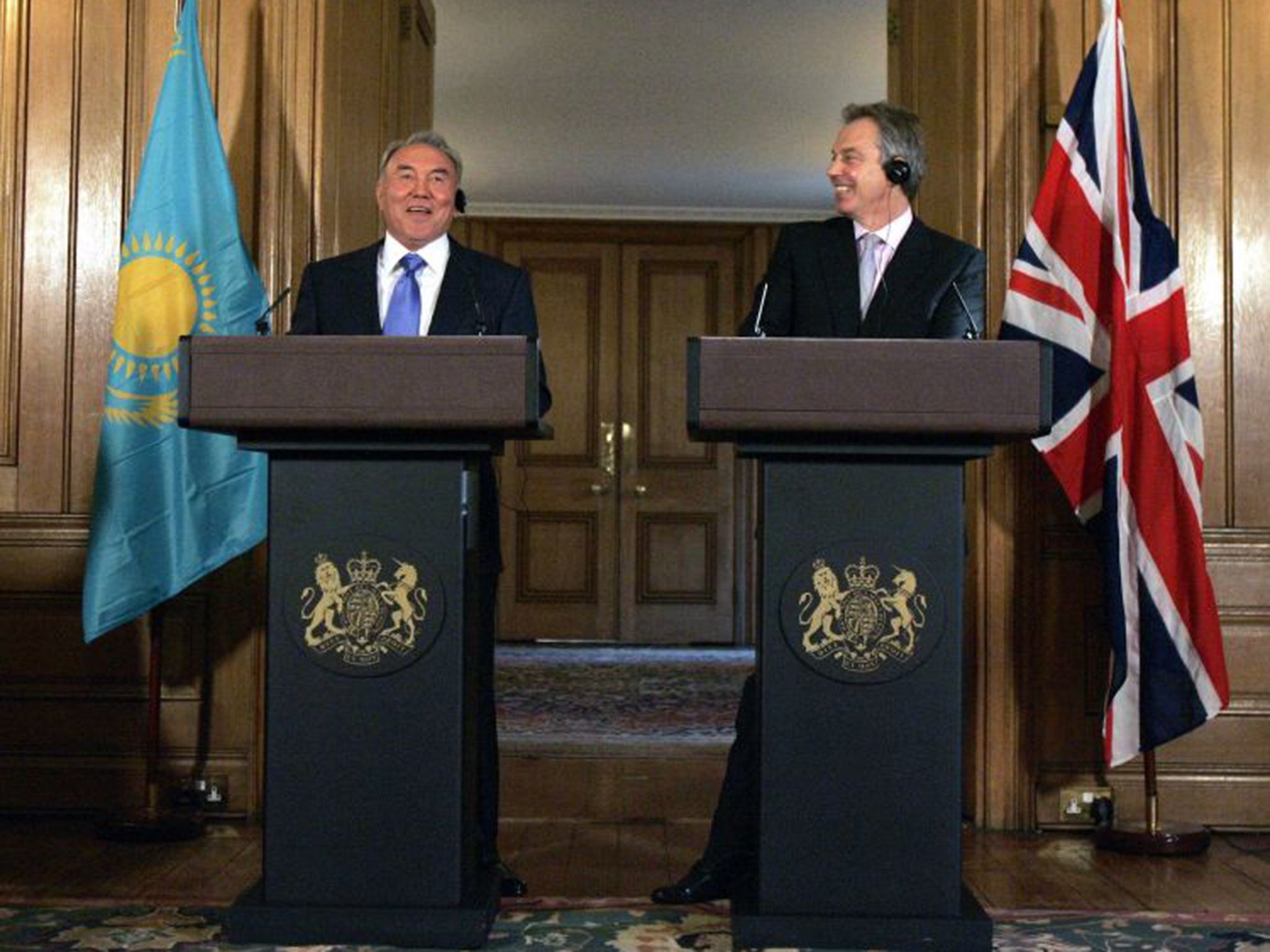 The then Prime Minister, Tony Blair, with the President of Kazakstan, Nursultan Nazarbayev (who is now a client of Mr Blair’s), in November 2006