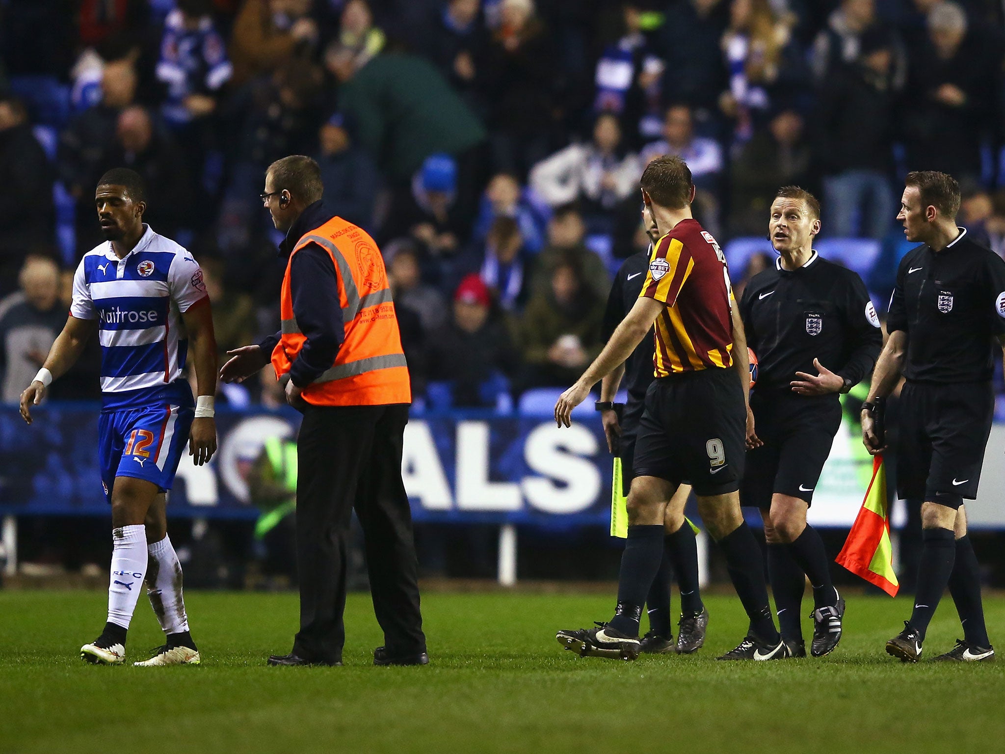 Garath McCleary walks off the pitch at half-time
