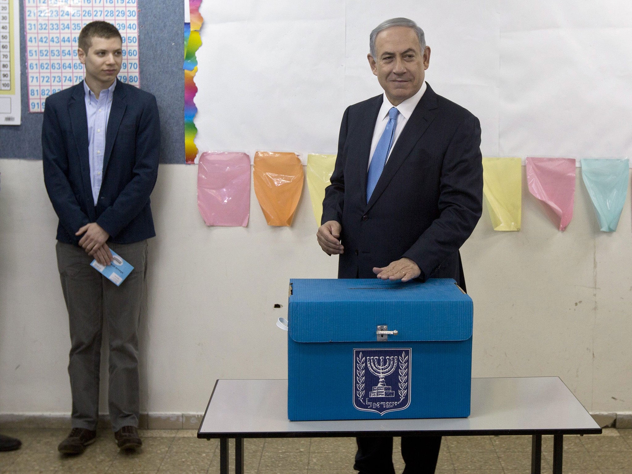 After voting today, Benjamin Netanyahu ruled out a coalition with Isaac Herzog
