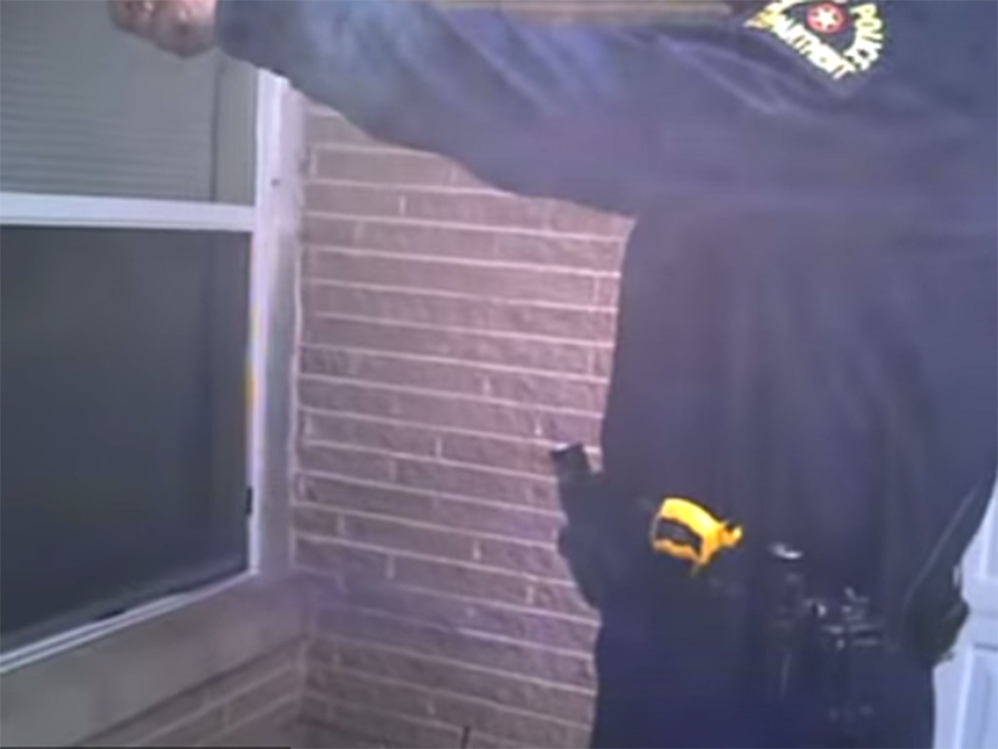 Police drew their weapons after asking Harrison to drop the screwdriver
