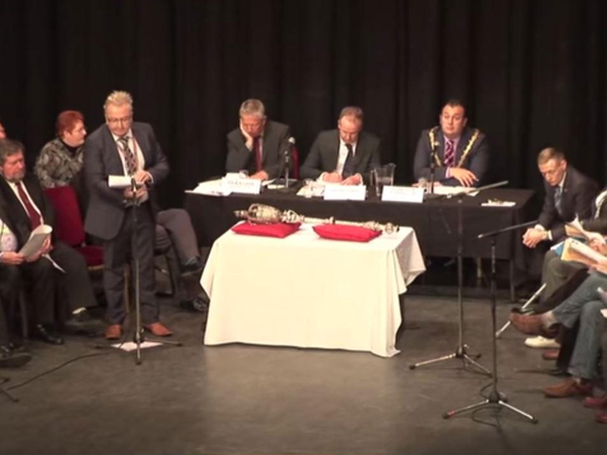 The Council meeting where the alleged comments were made