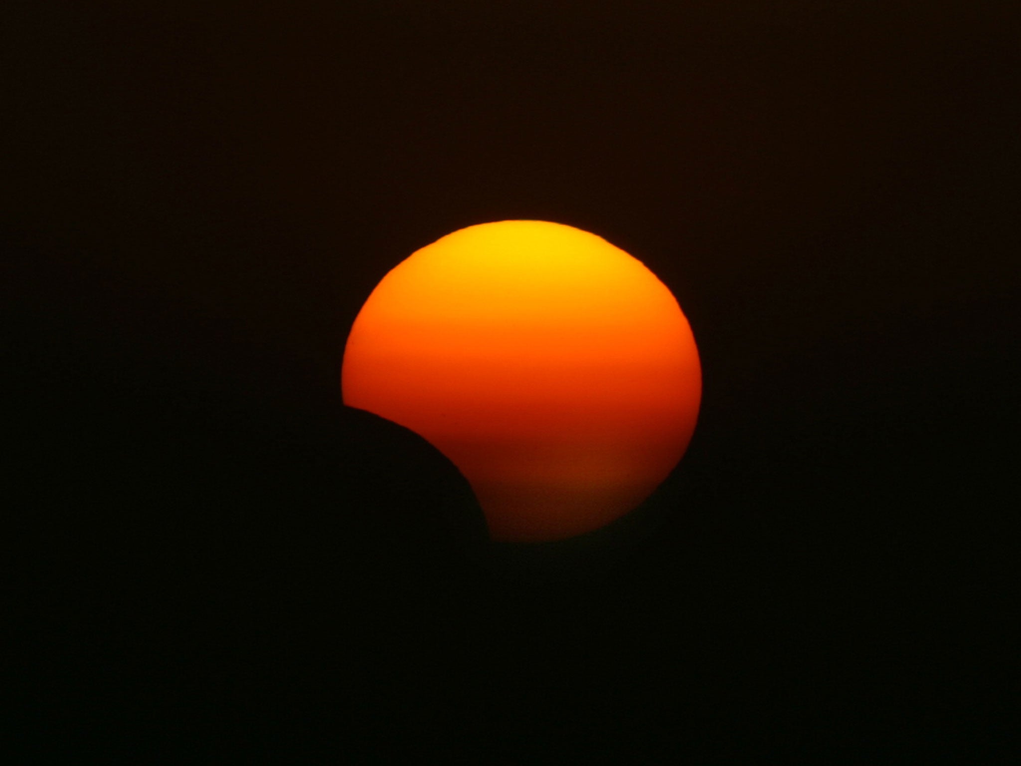 A rare hybrid solar eclipse, in the northern Iraqi city of Arbil