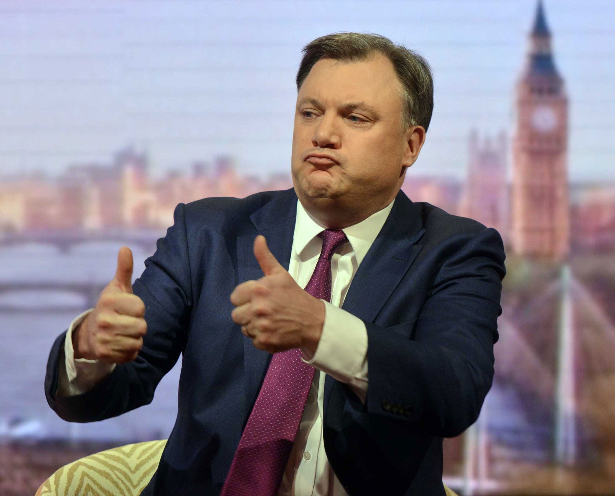 Thumbs up? All eyes will be on Ed Balls' hands this afternoon