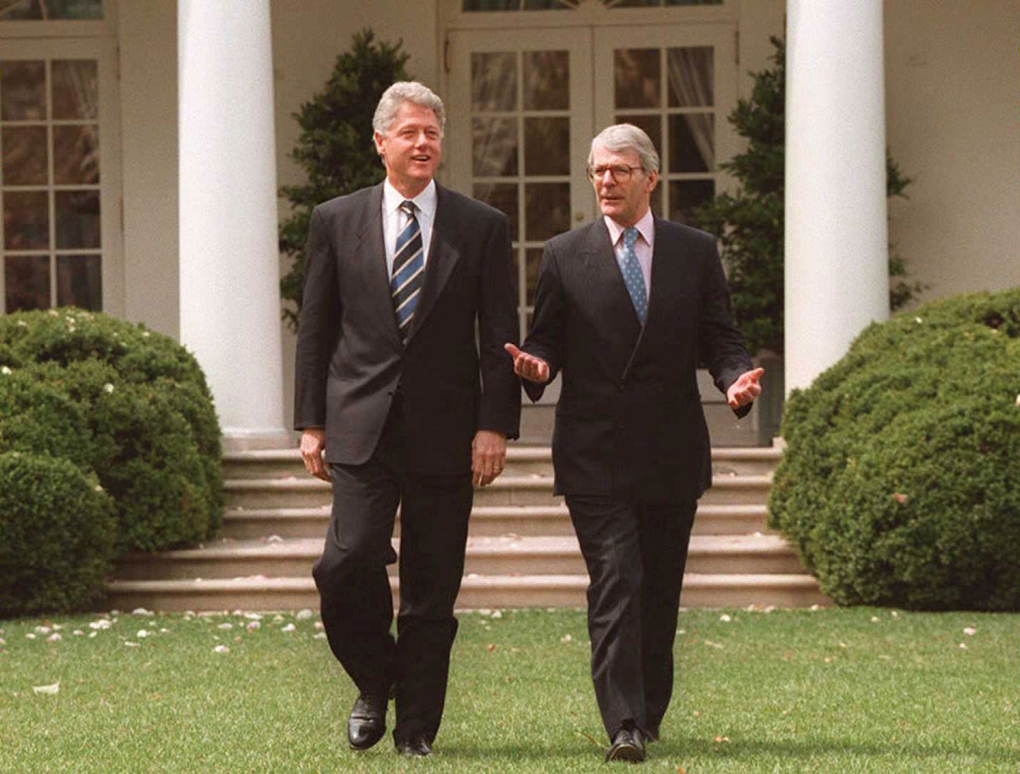 John Major (right) with US president Bill Clinton at the White House (AFP/Getty Images)