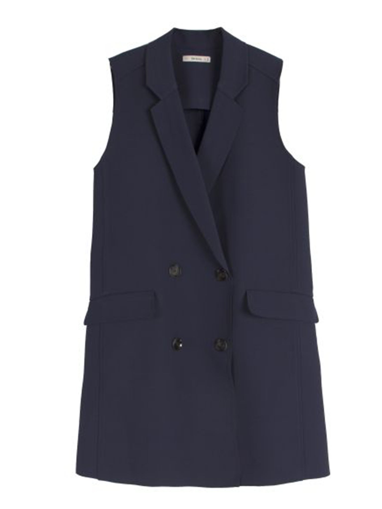 Navy on sale sleeveless blazer