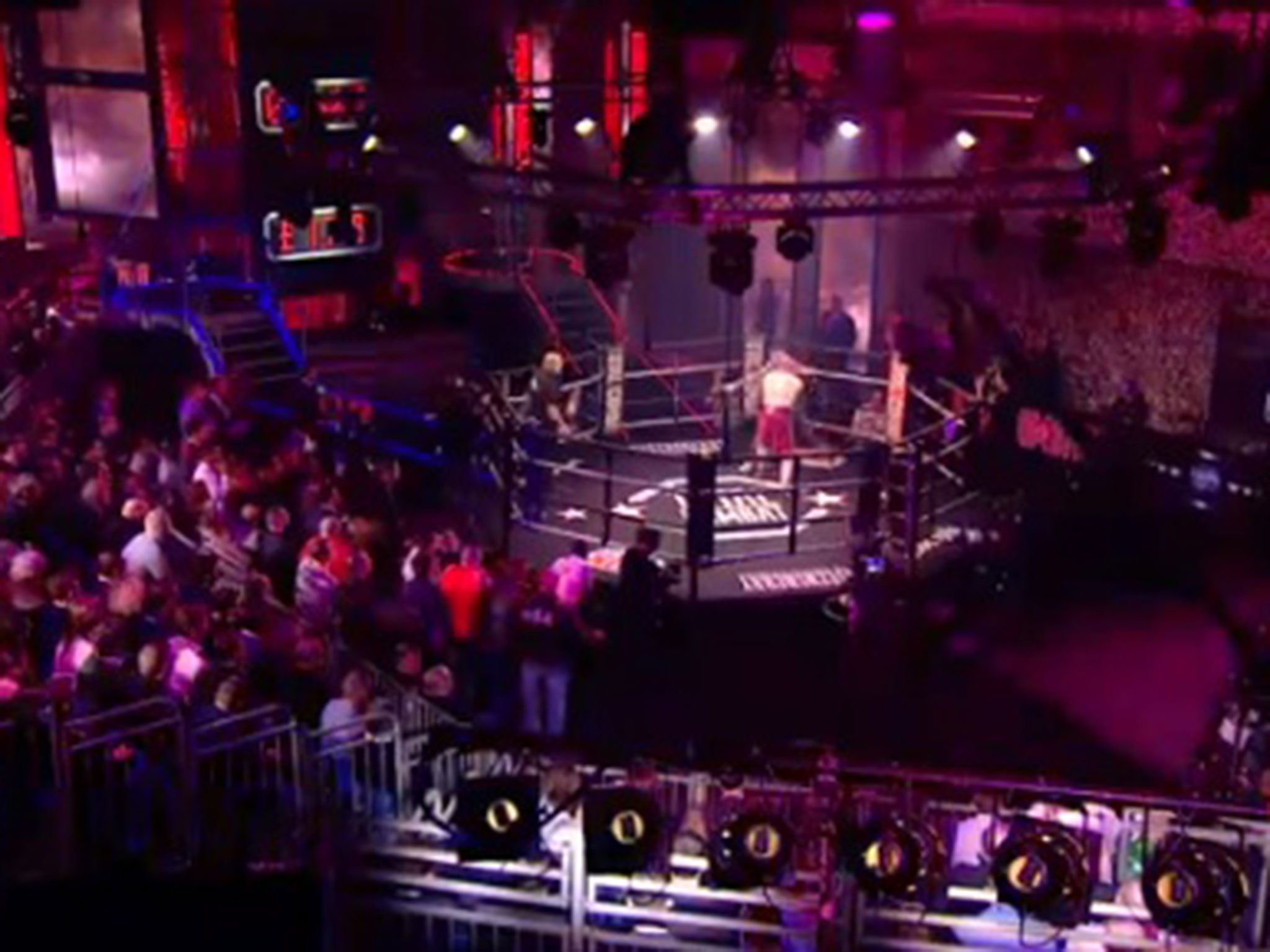 The Total Combat ring in the east London studio the show was recently filmed in
