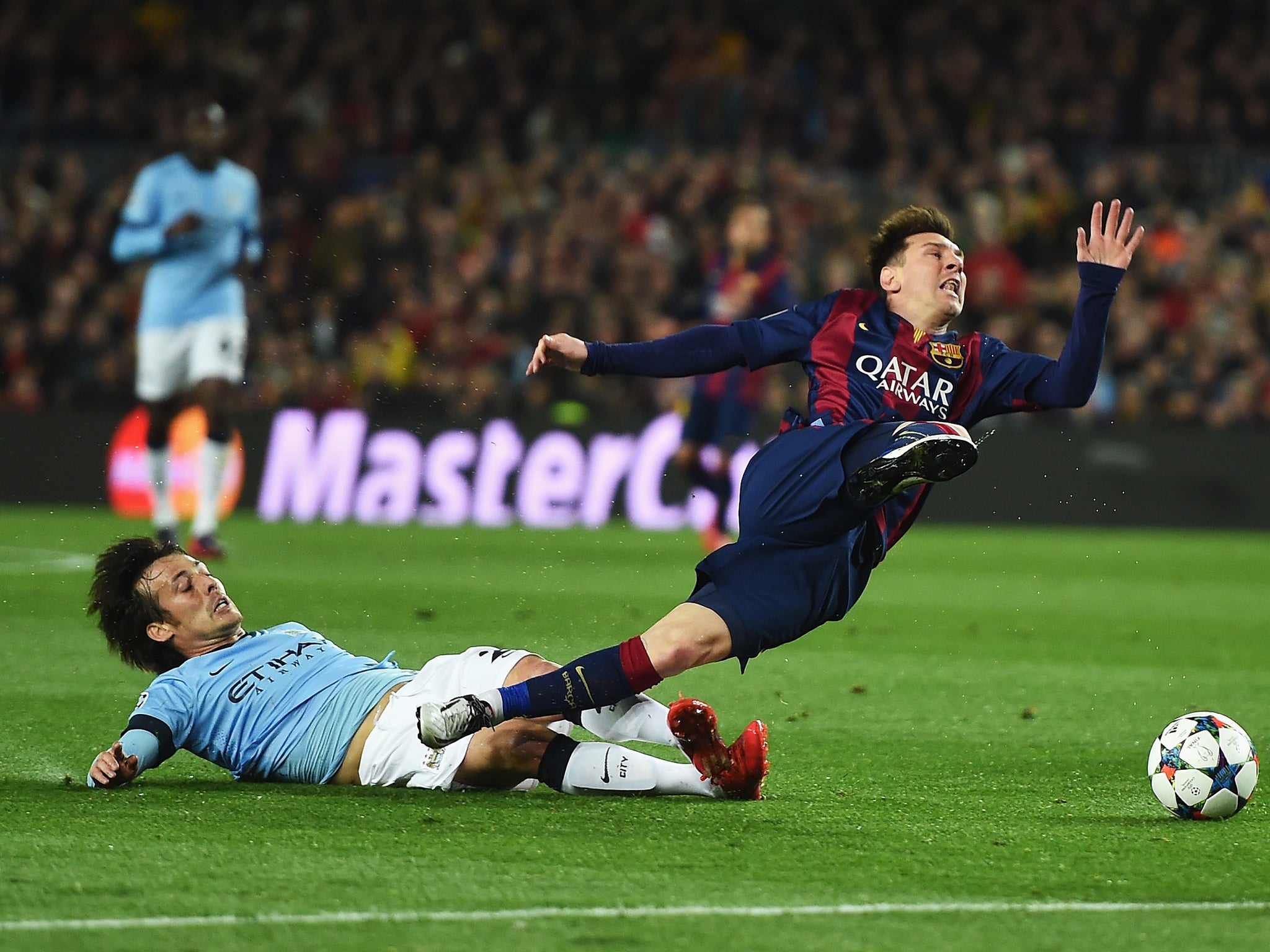 The only way City could stop Messi was by fouling him