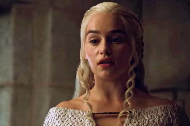 Daenyrys, Queen of Dragons, played by Emilia Clarke