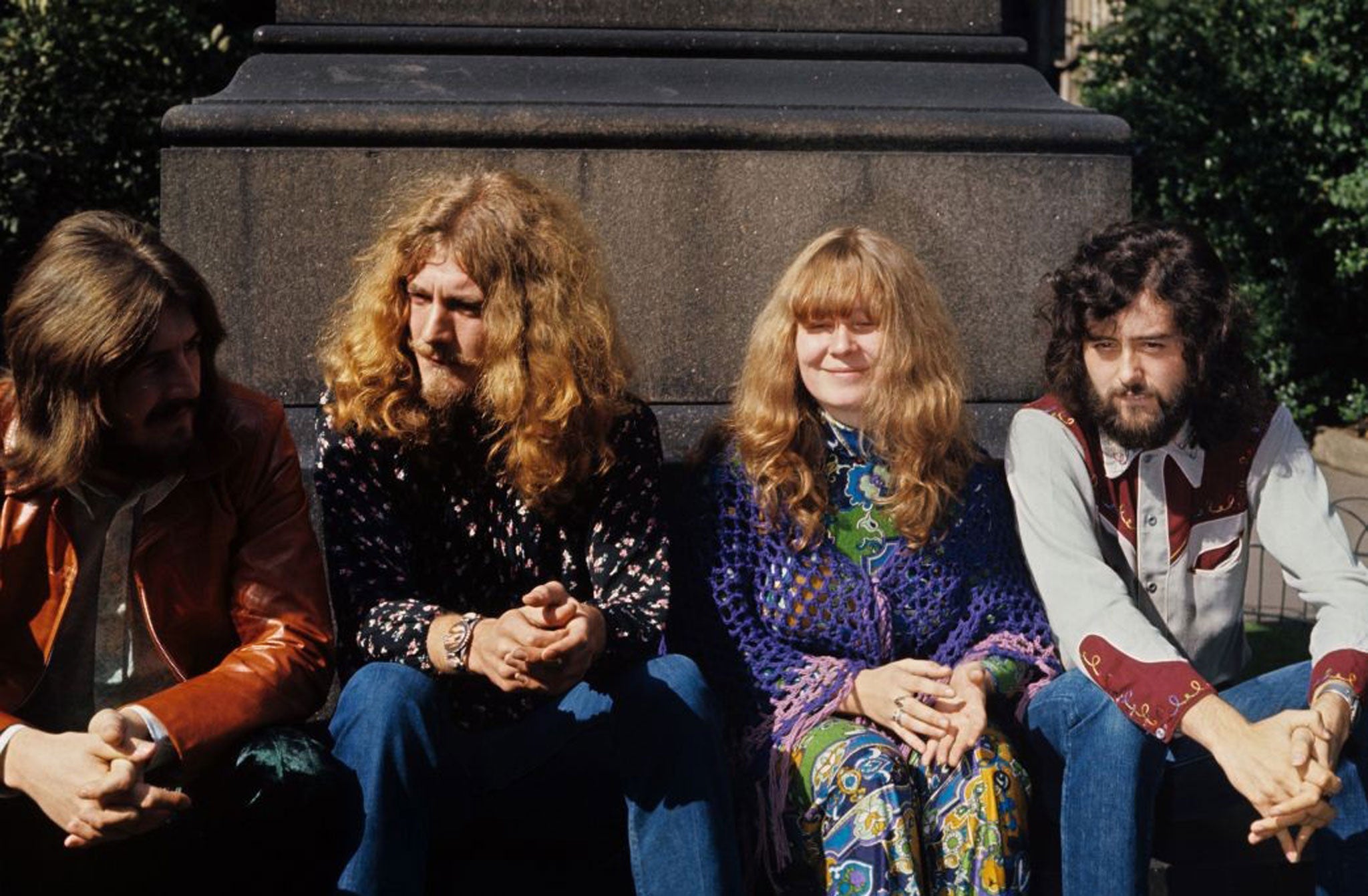 Dazed and confused: Sandy Denny with John Bonham, Robert Plant and Jimmy Page in 1970