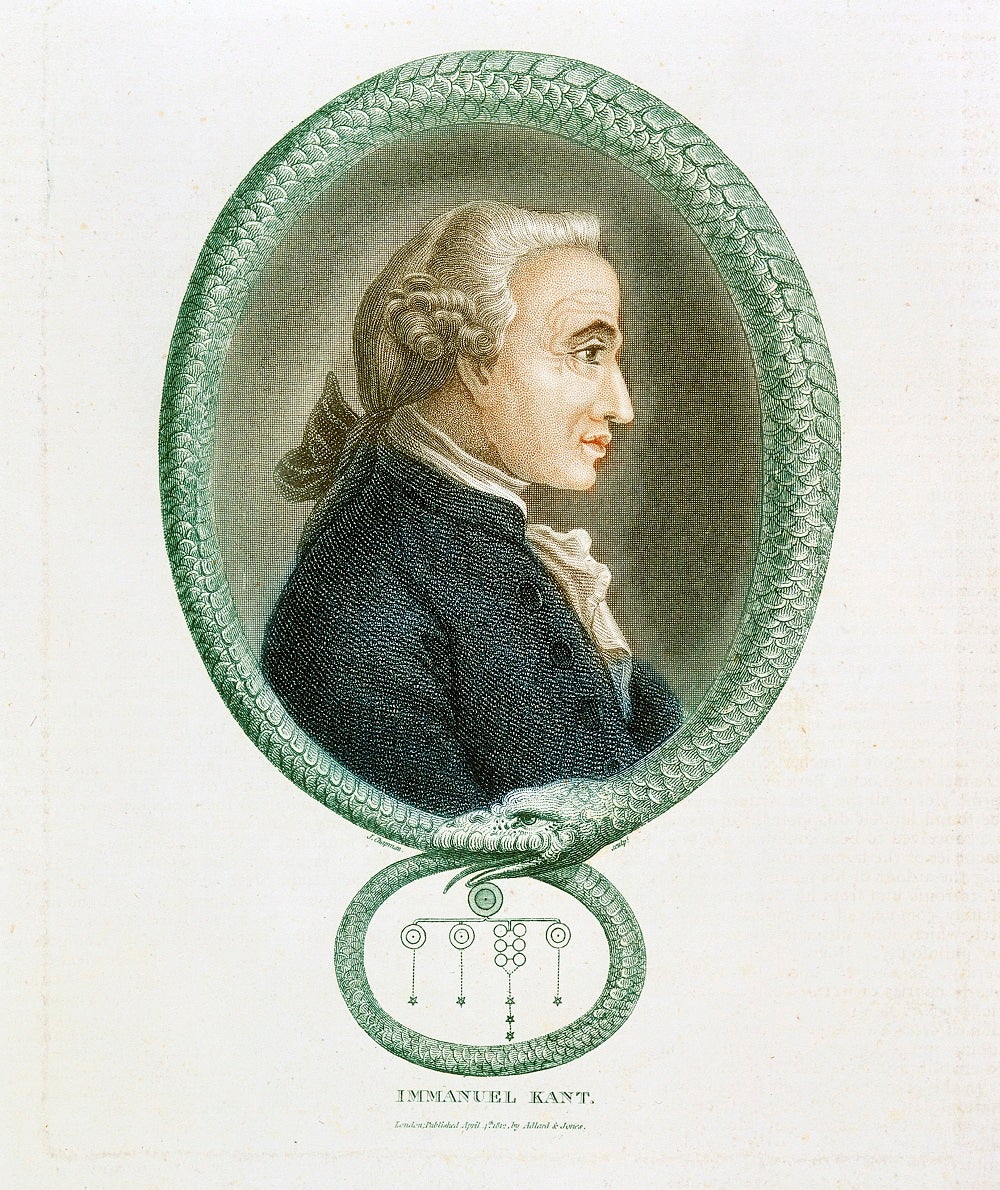 An 1812 portrait of Immanuel Kant surrounded by an Ouroboros (Picture: Getty)