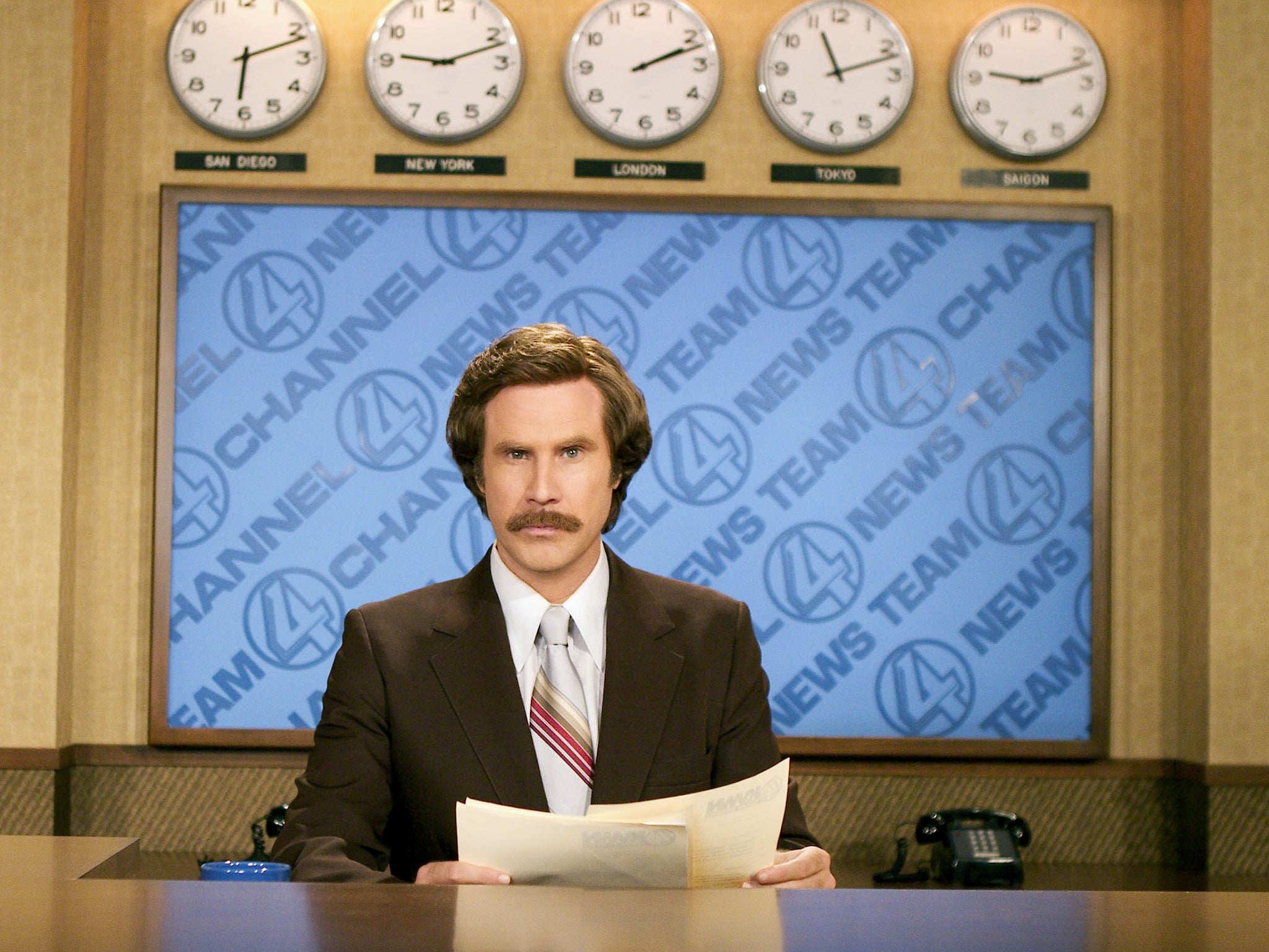 Will Ferrell as Ron Burgundy in ‘Anchorman’