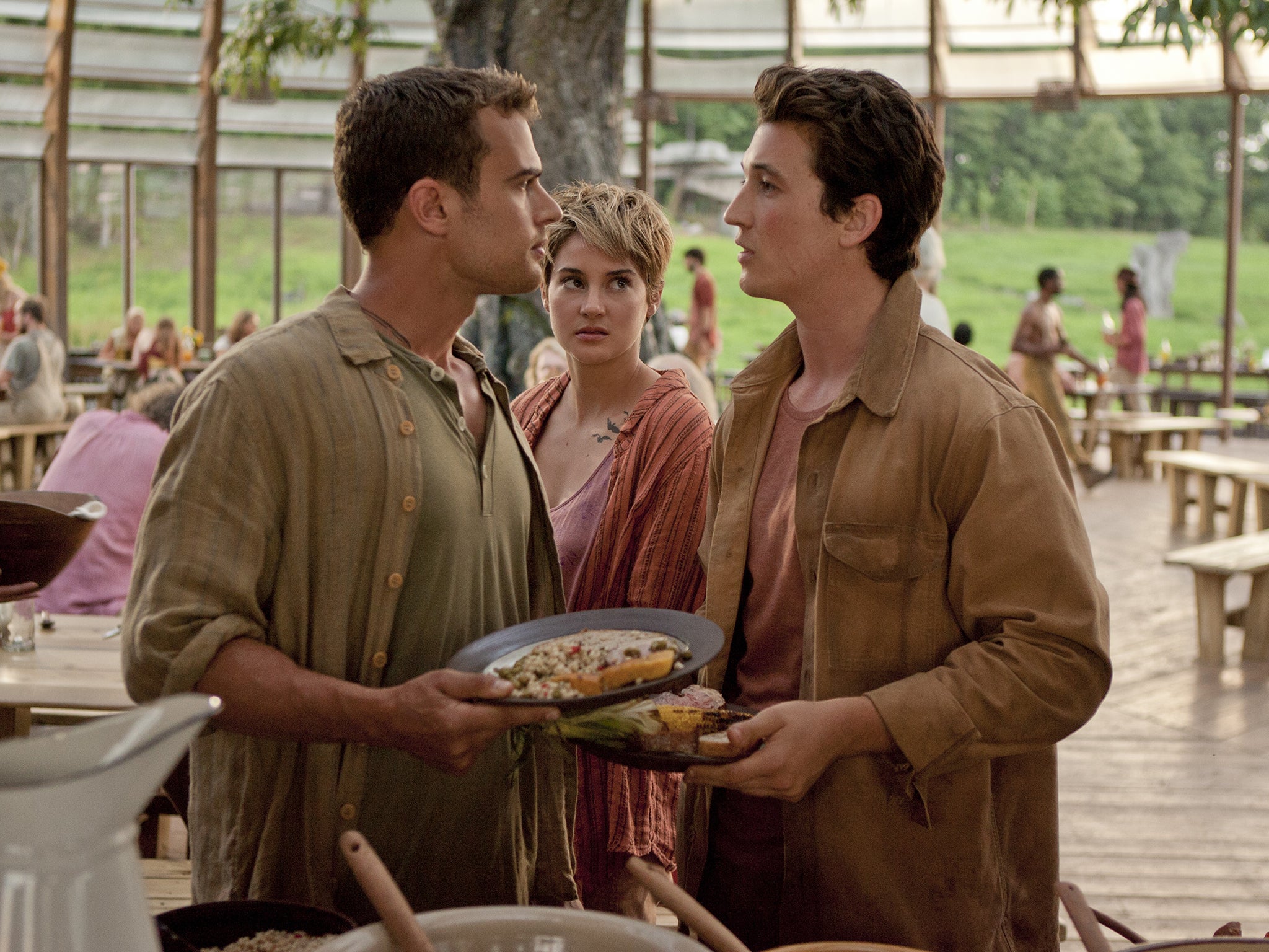 More than just an in-betweener: Theo James, Shailene Woodley and Miles Teller in ‘Insurgent’
