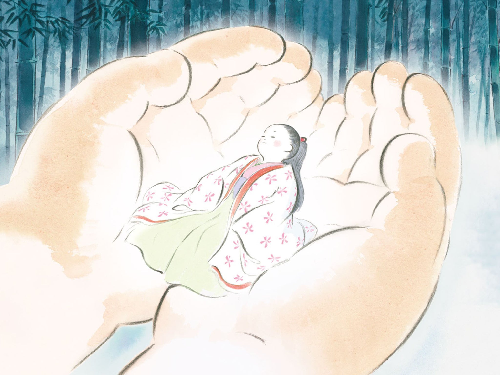 Takahata was known for using a pale and watery colour palette, as in ‘The Tale of the Princess Kaguya’