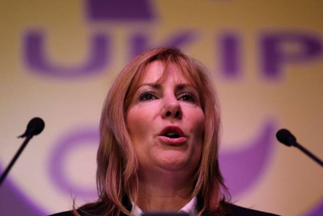 Janice Atkinson speaking to Ukip supporters in February