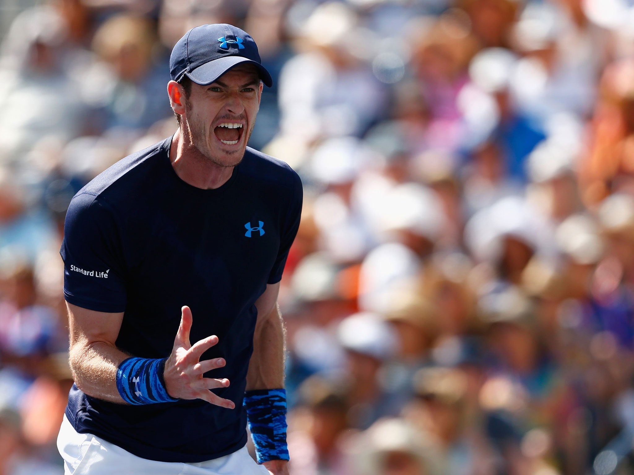 Andy Murray celebrates victory over Feliciano Lopez