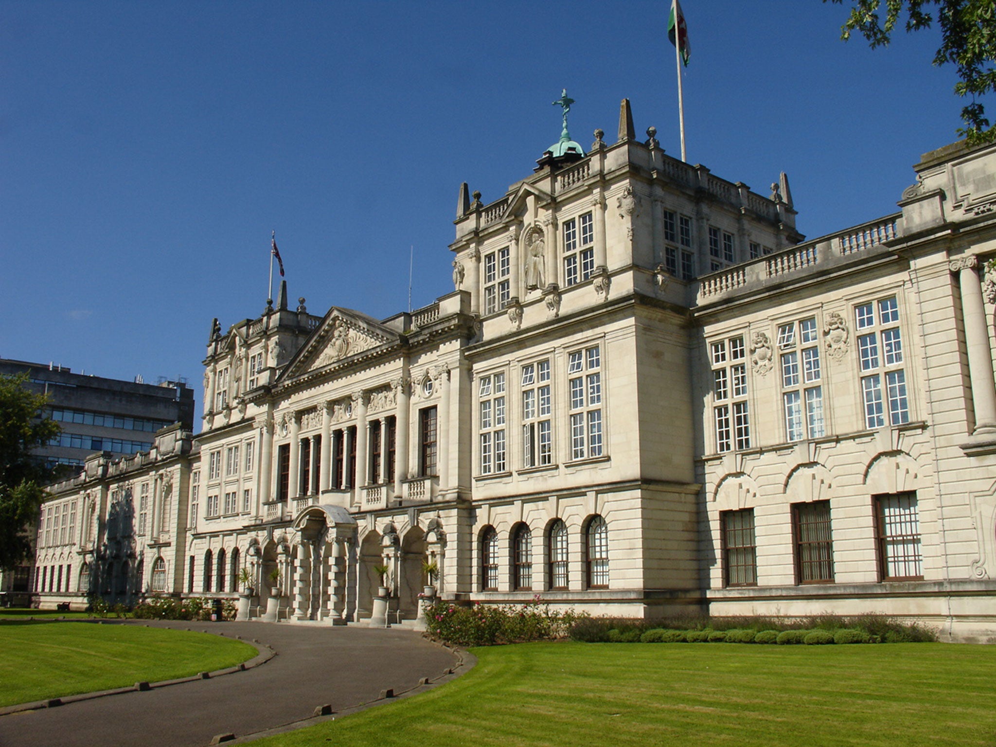 The main building of Cardiff University