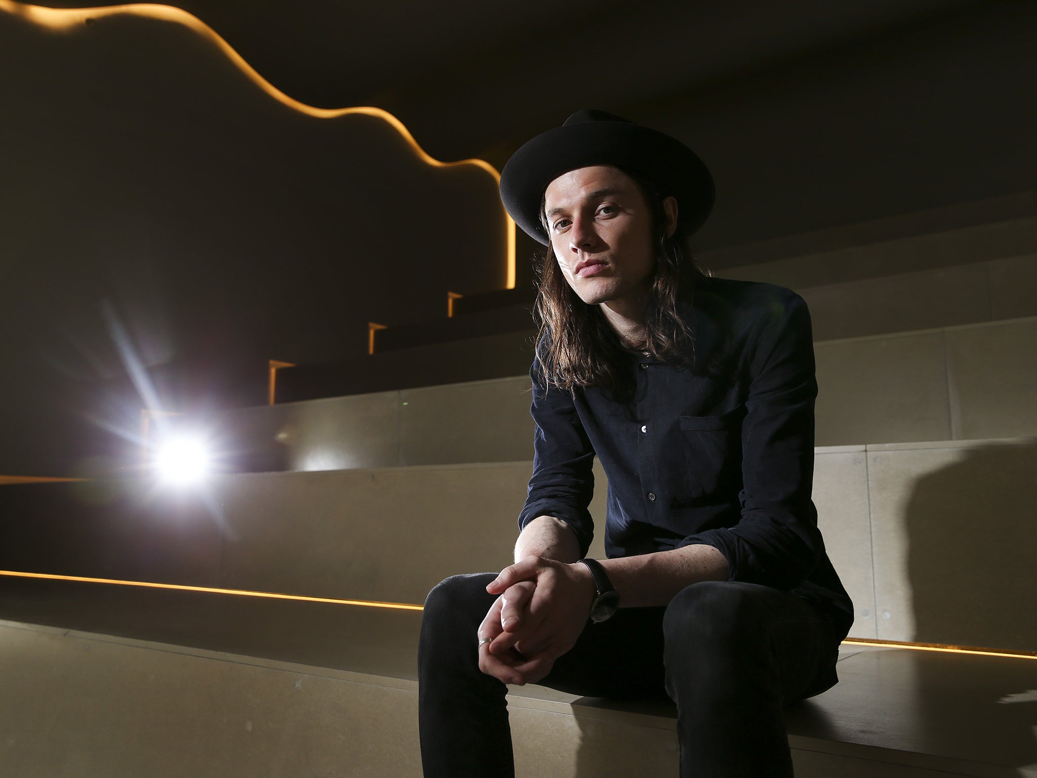 Hat’s the way to do it: James Bay under his ubiquitous
headwear