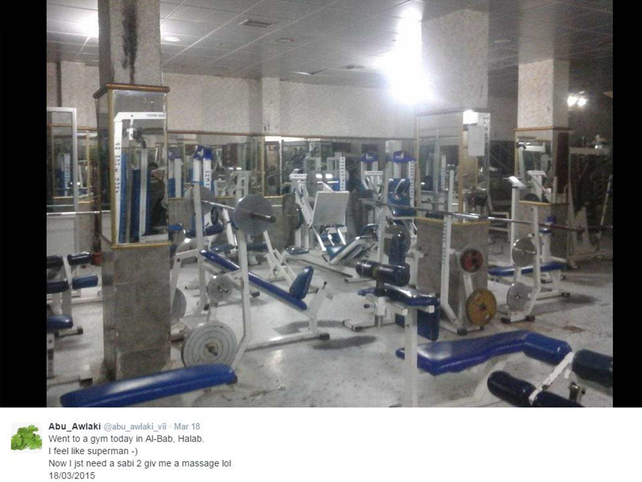 A gym apparently in Aleppo
