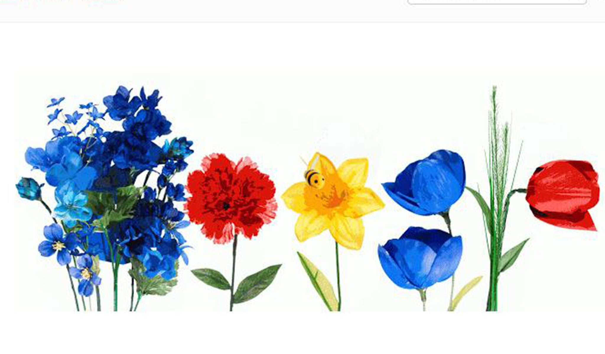 Google celebrates the vernal equinox on the first day of Spring 2015 in the northern hemisphere