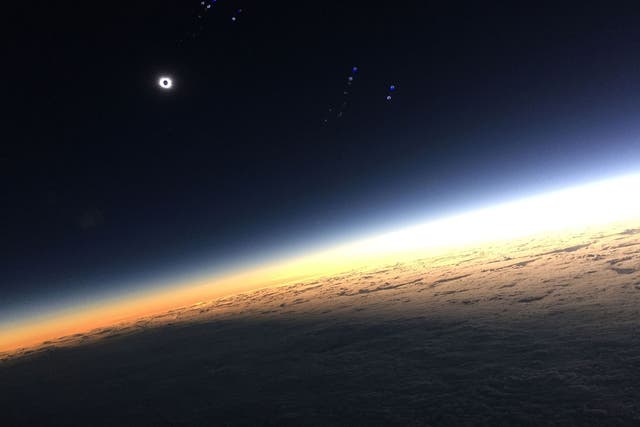 The solar eclipse seen from the flight deck of an easyJet flight from Manchester to Reykjavik
