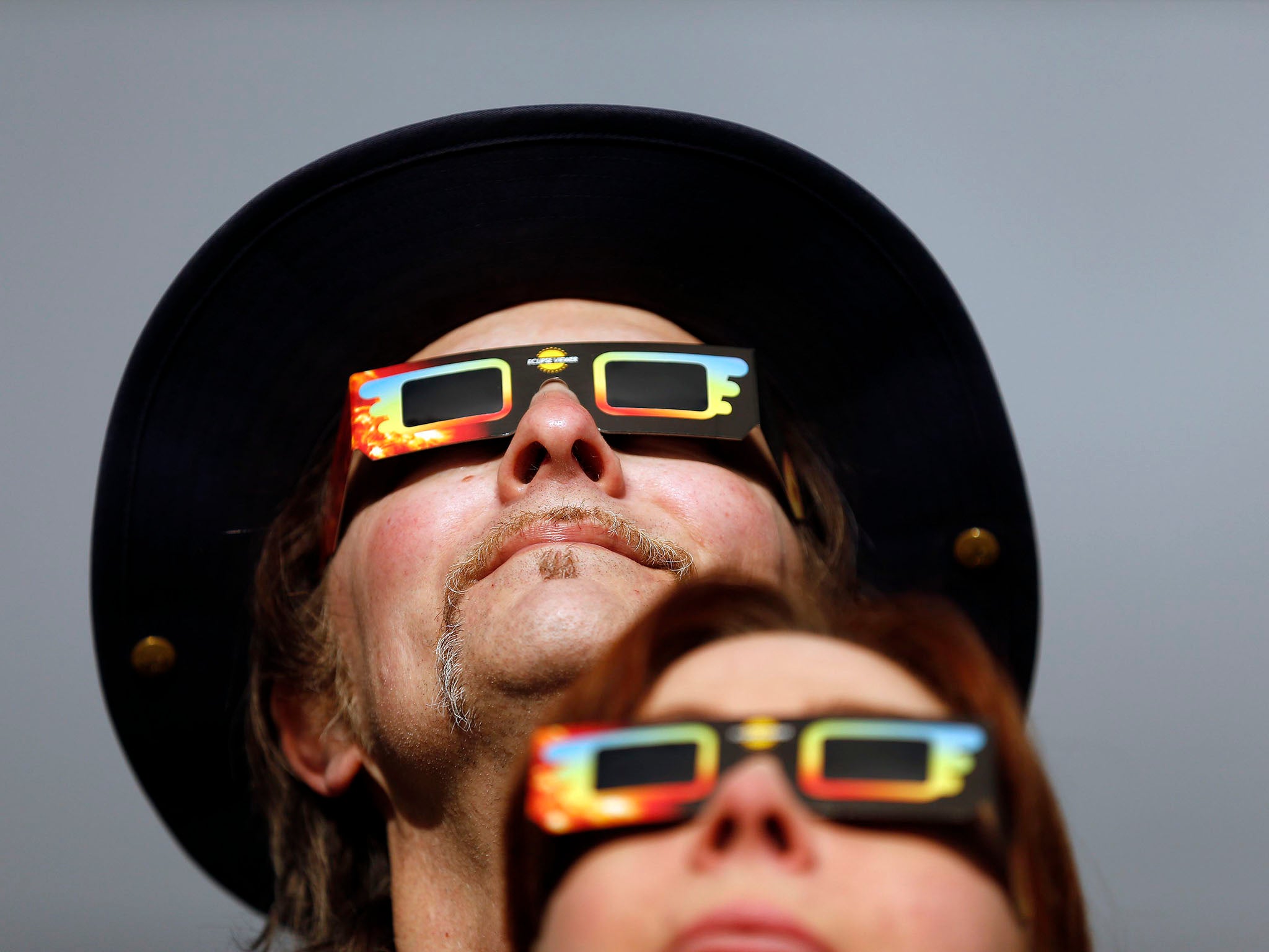 Viewers in Belfast watch the solar eclipse