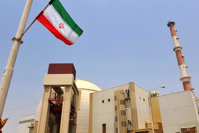 The reactor building at the Russian-built Bushehr nuclear power plant in Busheh