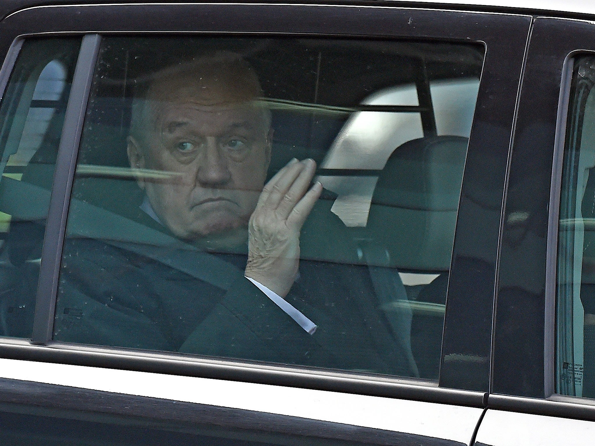 Former South Yorkshire Police chief superintendent David Duckenfield leaves the coroner’s court in Warrington