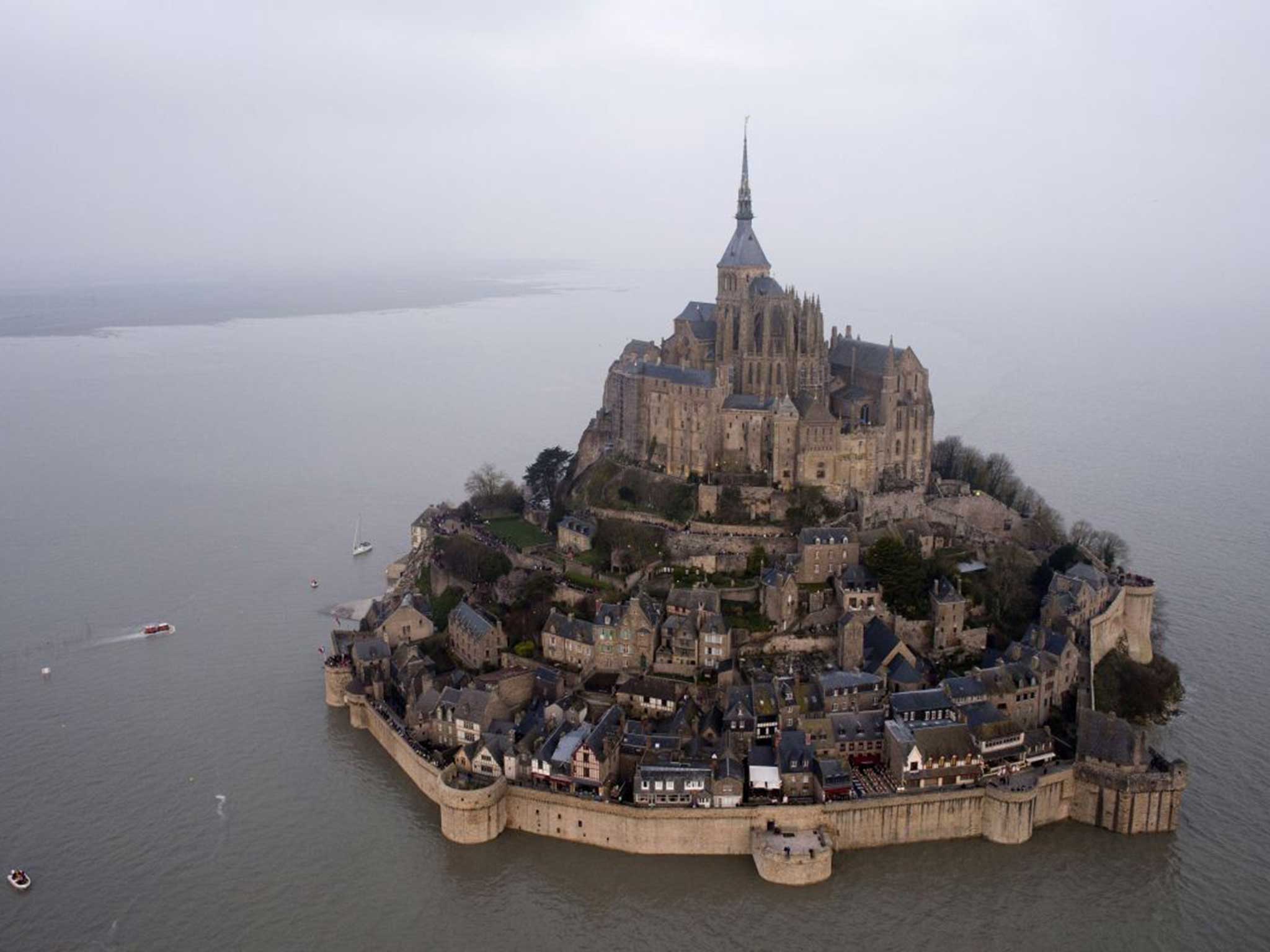 Observers were delighted when the supertide enveloped Mont Saint-Michel