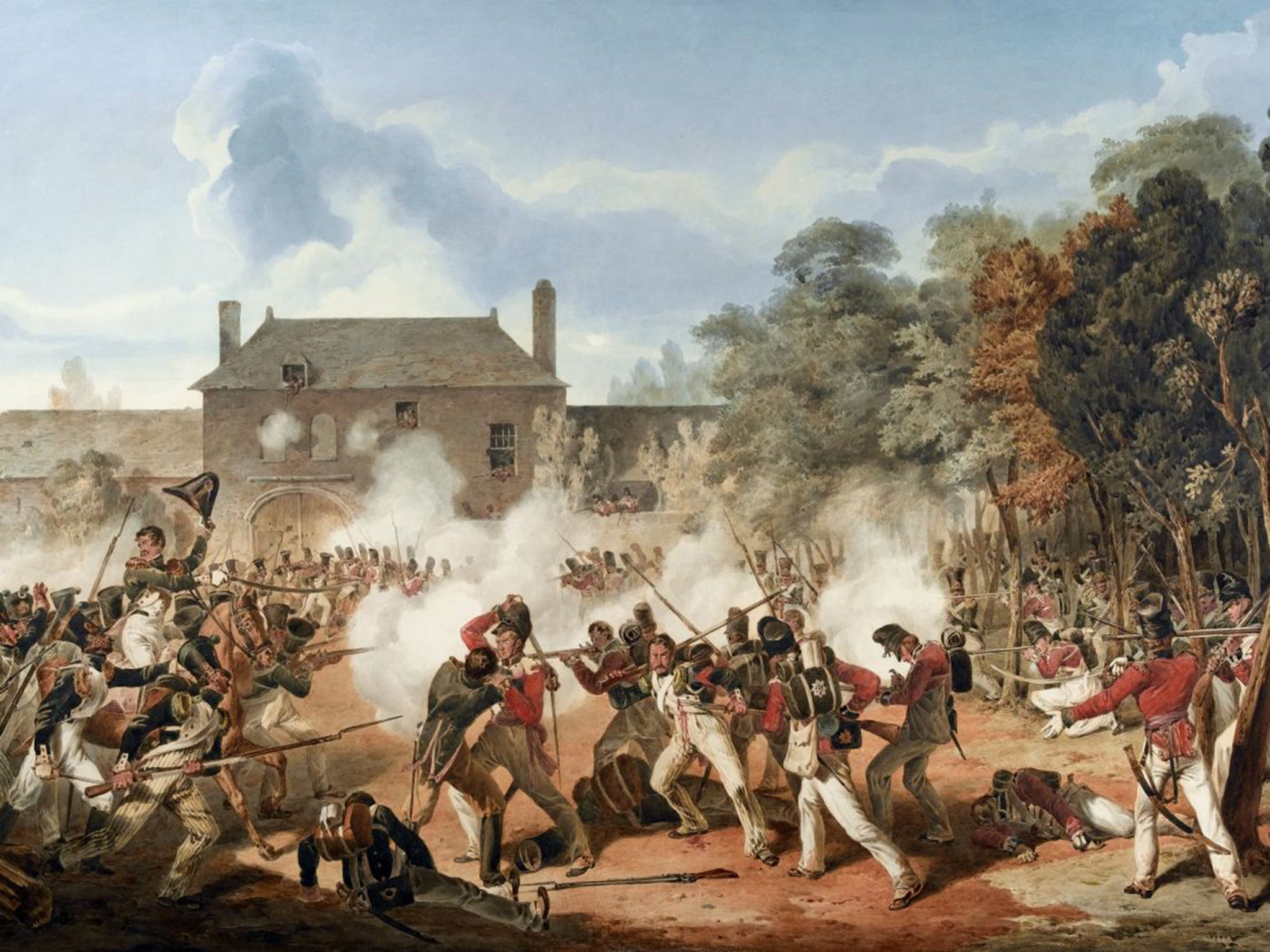 Denis Dighton’s painting of the Coldstream Guards defending Hougoumont