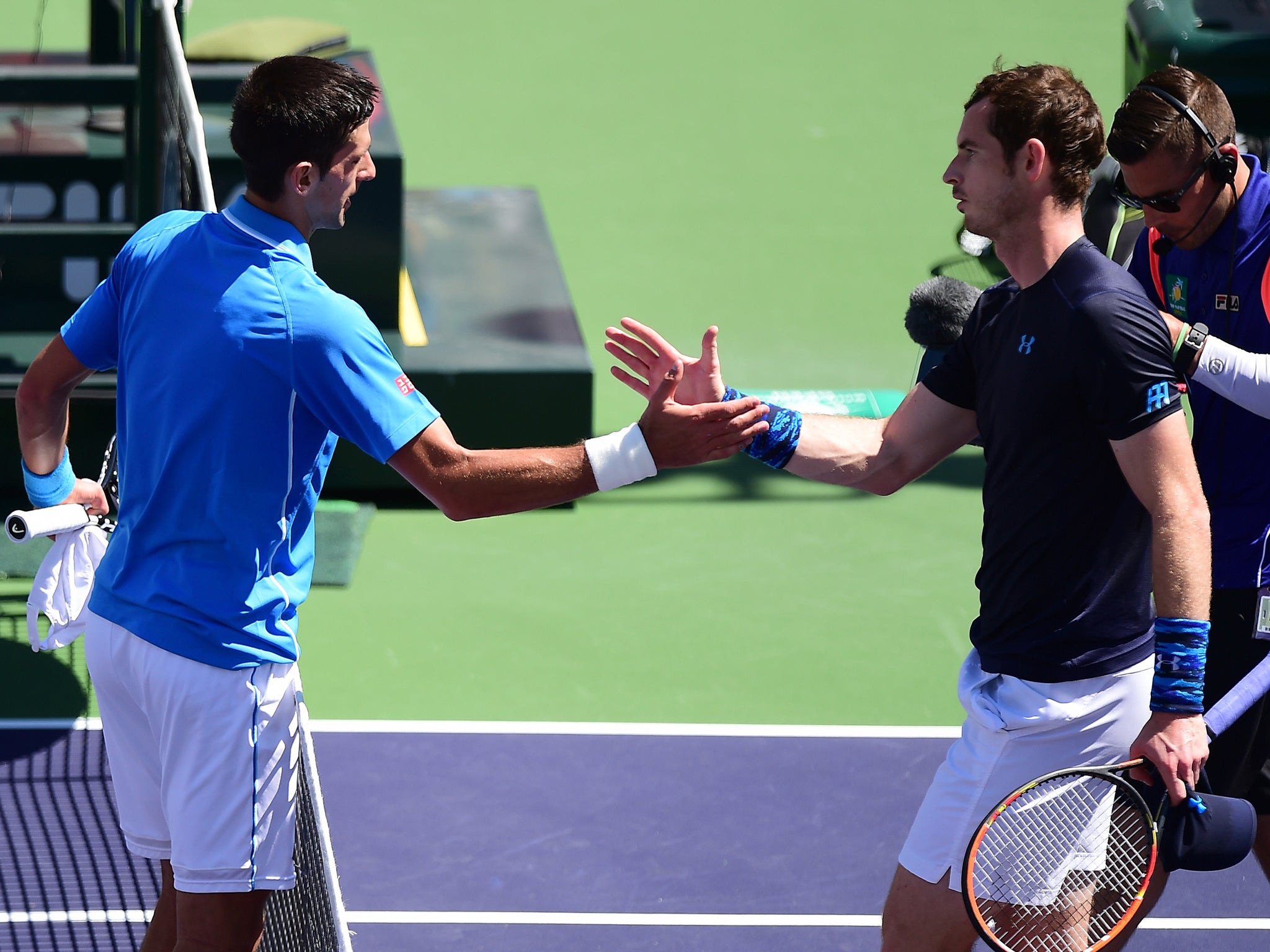 Novak Djokovic broke Andy Murray's serve four times to record a straight sets 6-2 6-3 victory