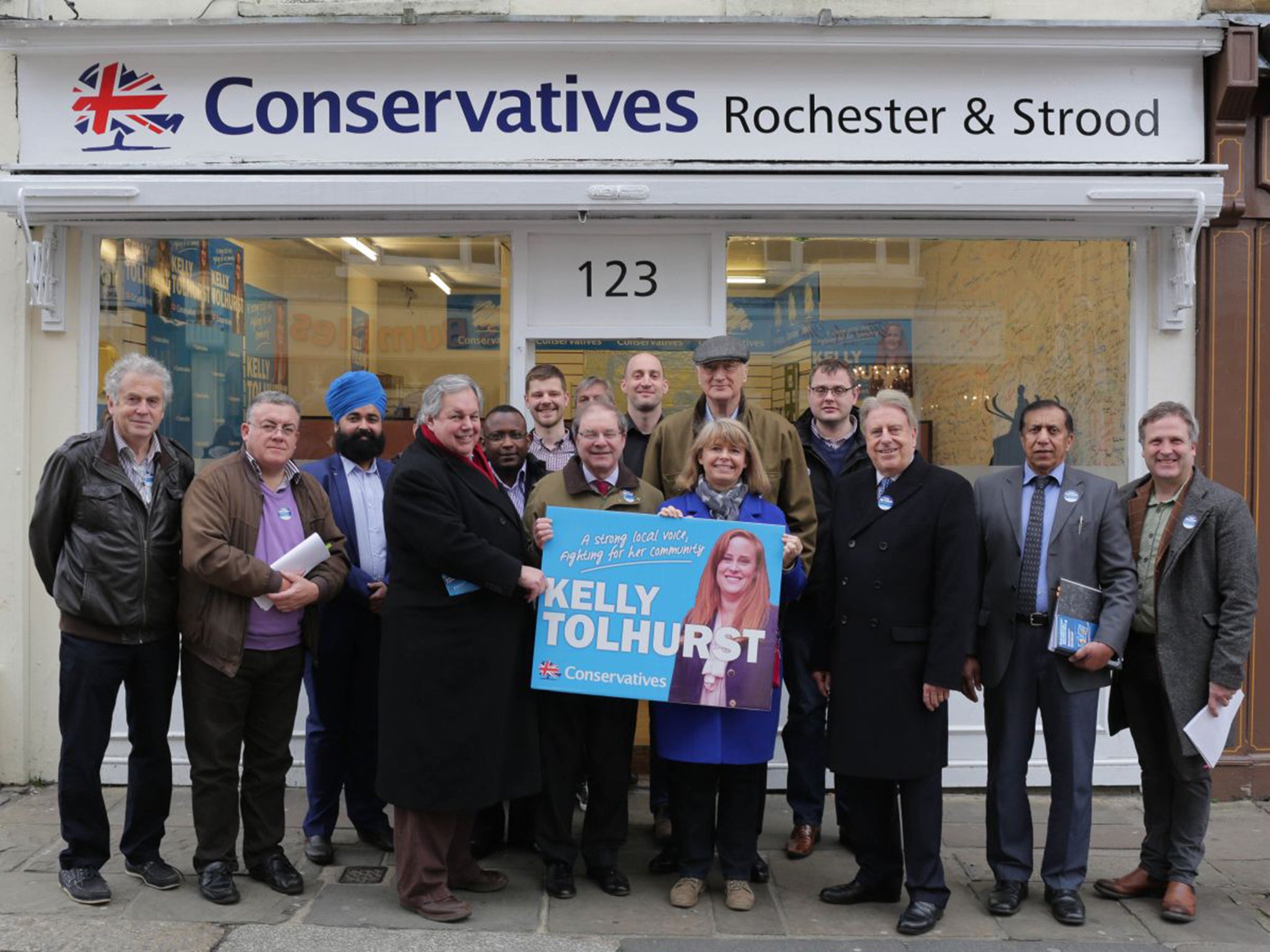 Conservative party members on the hustings in Rochester