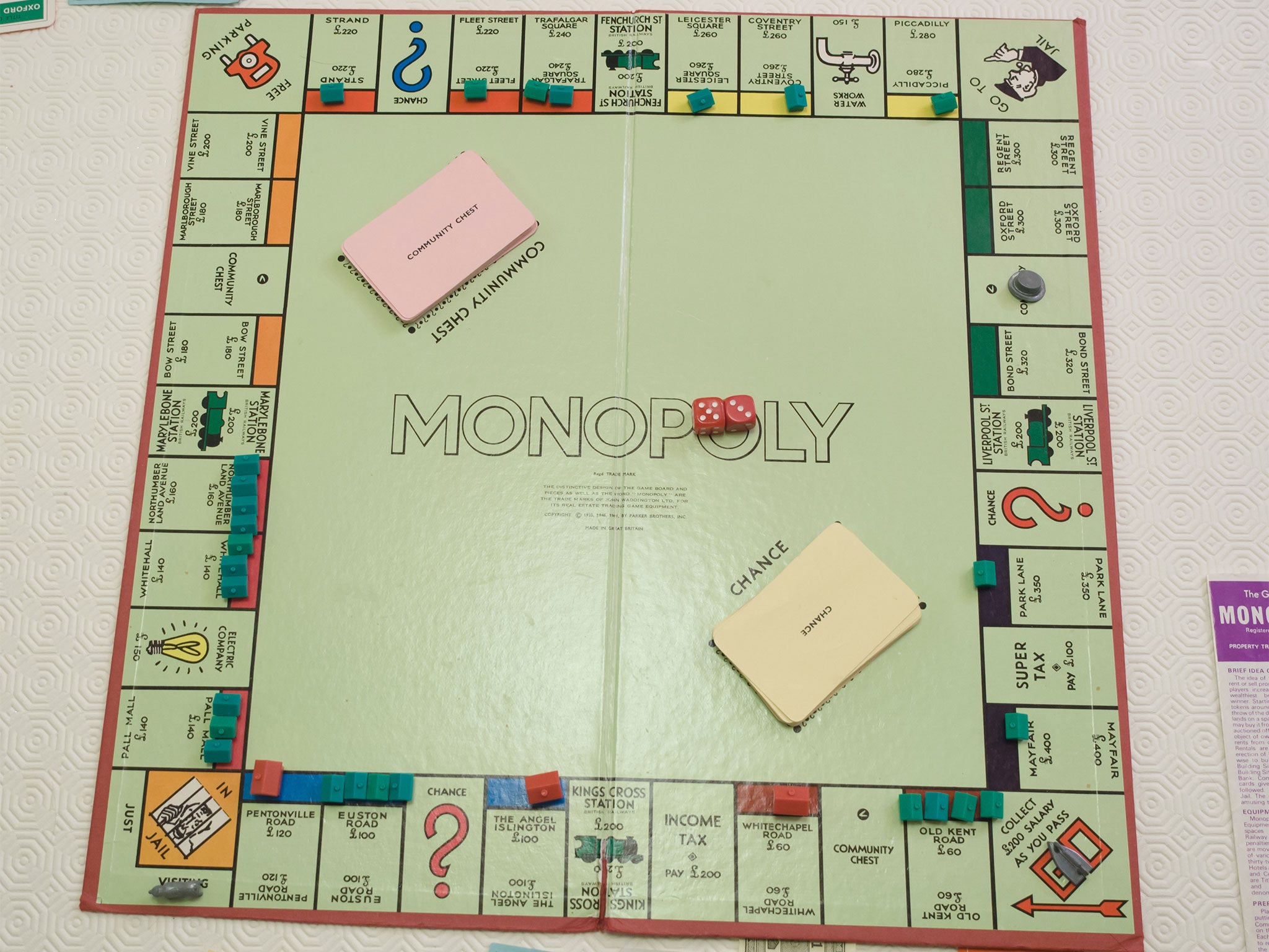 The original London Monopoly board