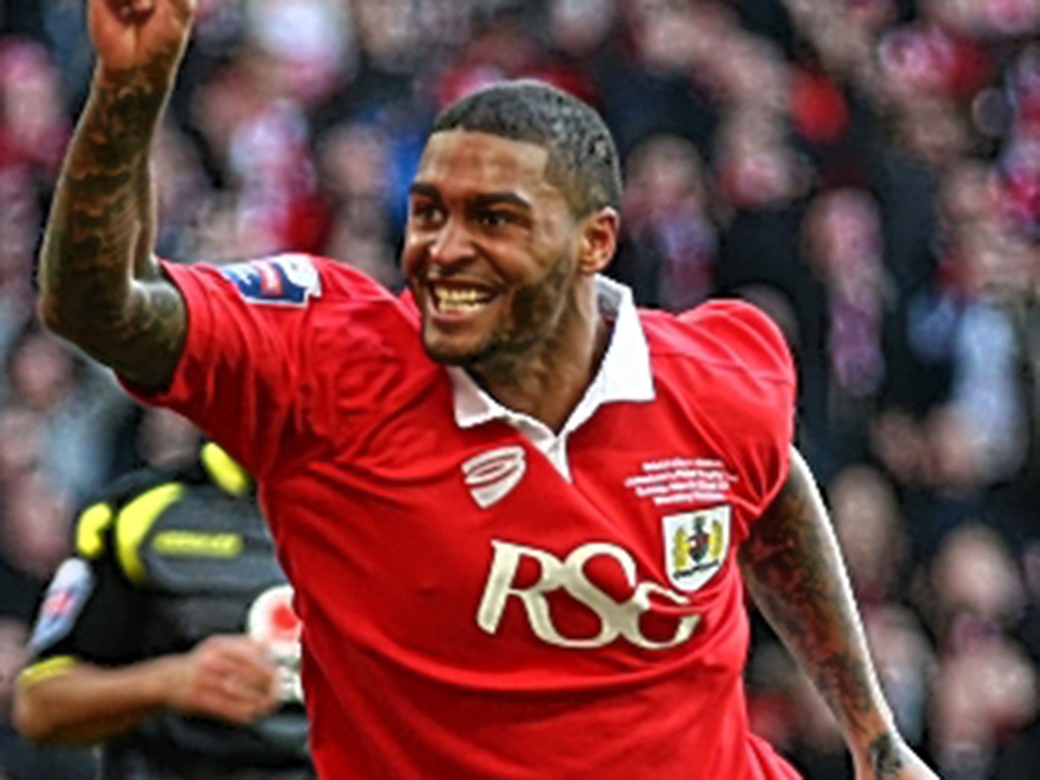 Mark Little celebrates after scoring for Bristol City