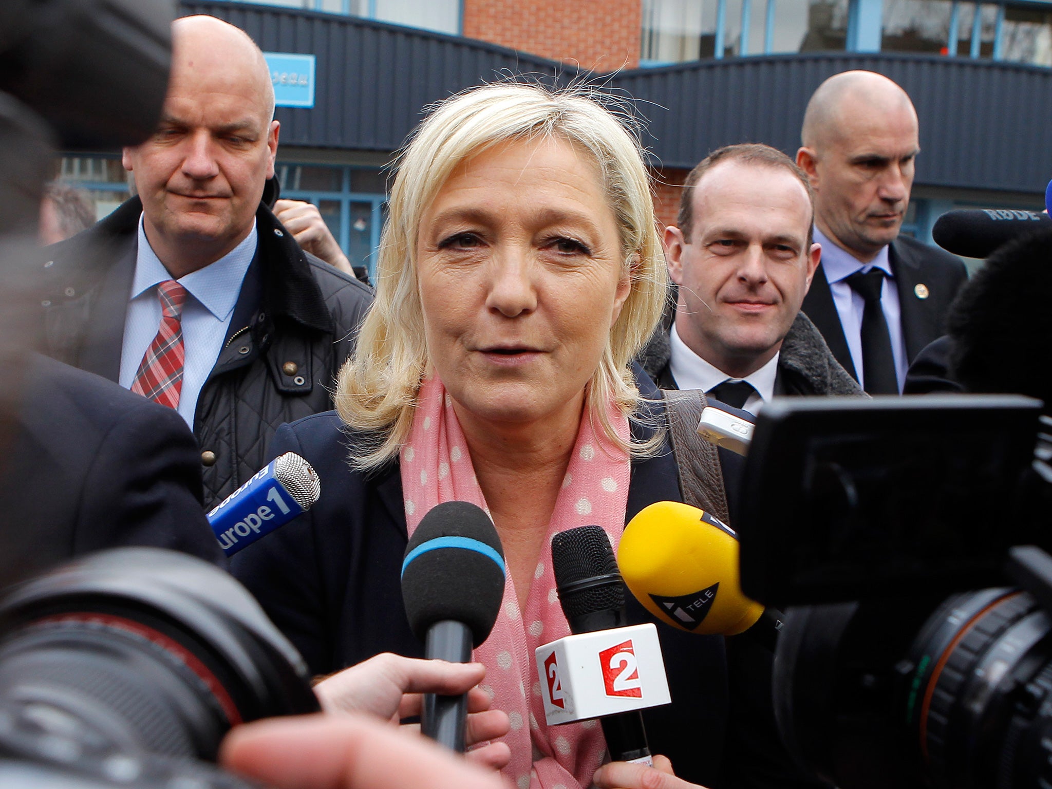 Five days after her far right party underperformed in French local elections, Ms Le Pen received a double blow to her credibility yesterday from hacked Kremlin text messages and a Holocaust-minimising outburst by her father.