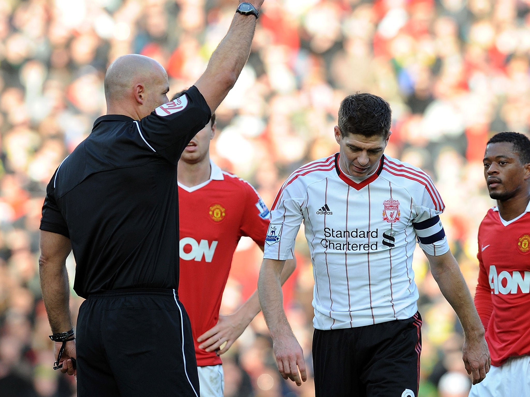 Gerrard has been sent-off against United before