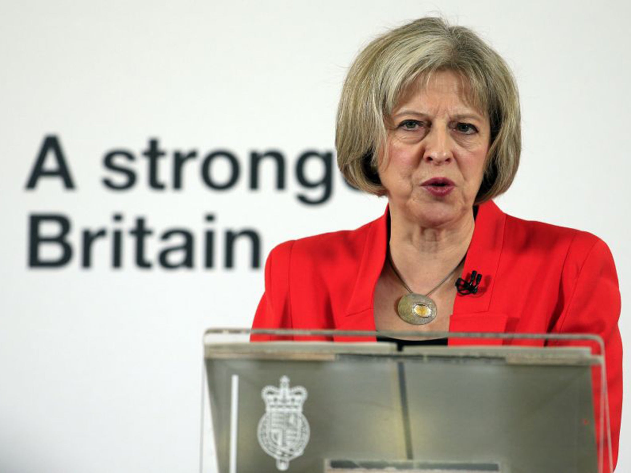 Home Secretary Theresa May delivered a speech about tackling extremism in central London on Monday