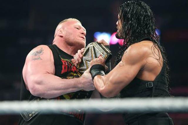 Reigns refuses to give the WWE World Heavyweight Champpionship back to Lesnar
