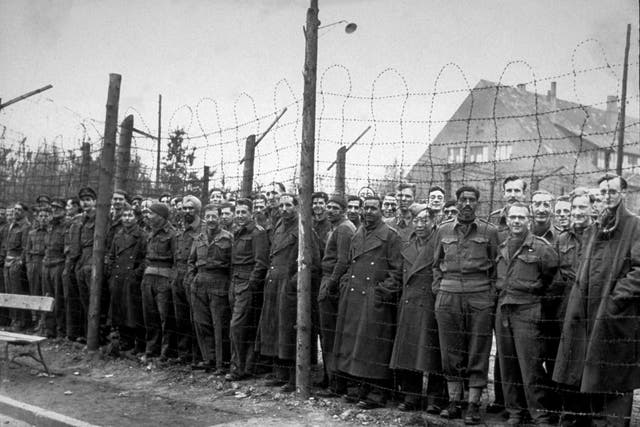 1945: British officers liberated by the 9th Army from Brunswick Oflag 79, the largest British officers' camp in Germany 
