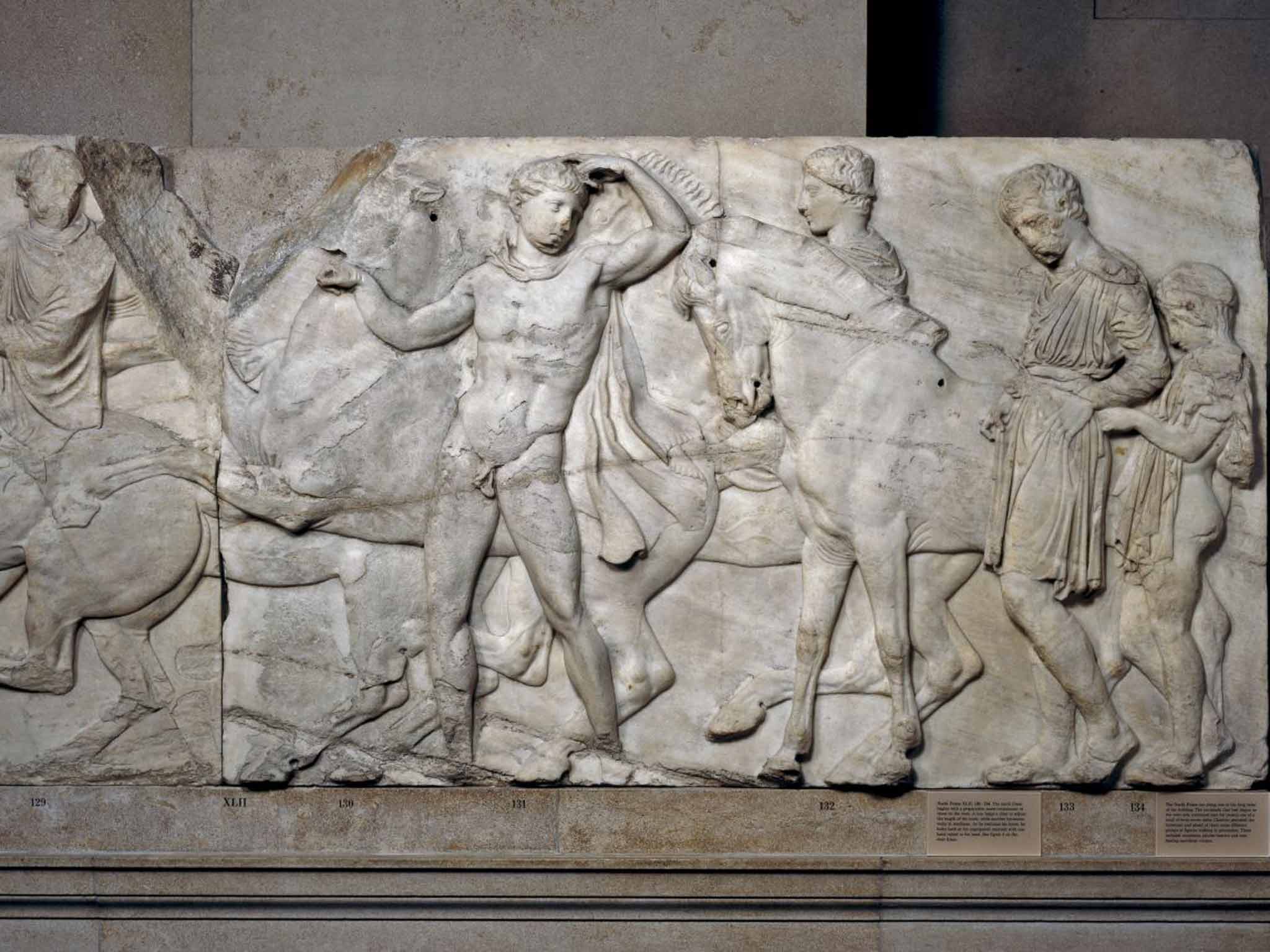 Written in stone: a marble relief showing the procession of the Panathenaic festival birthday of the goddess Athena (438-432BC)