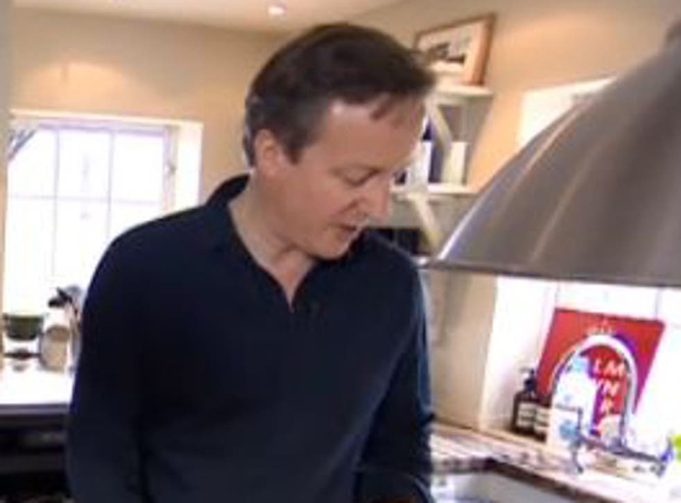 The Prime Minister was filmed at his second home in Oxfordshire